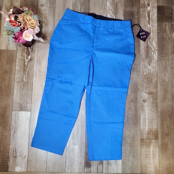 NWT Ava & Viv Blue High Rise Ankle Pant Size 17 - Picture 4 of 16